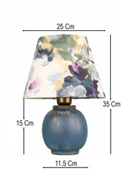 Opviq Lámpara de Mesa BK064 de Cerámica Azul Marino